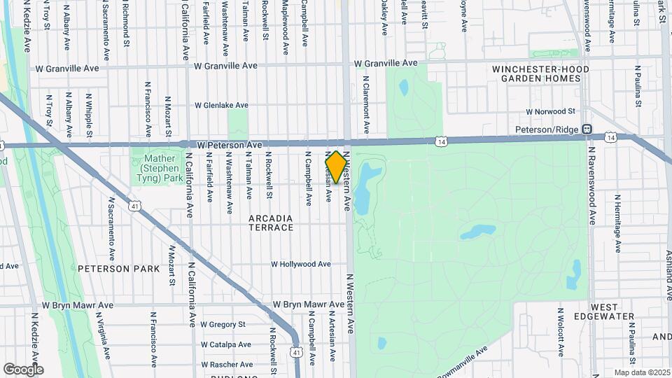 5853-5859 N Artesian Ave Map and Location Details
