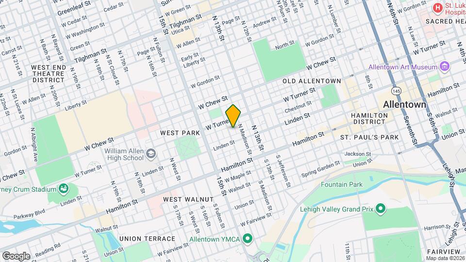 121 N 14th St Map and Location Details