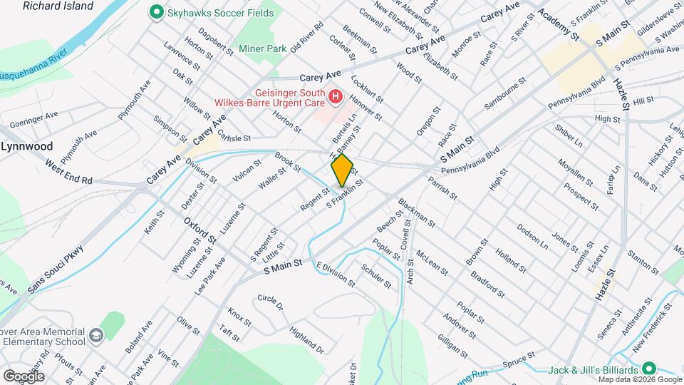 849 S Franklin St Map and Location Details