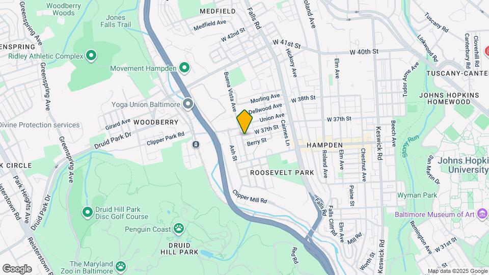 1433 W 37th St, Unit Basement Studio Apartment Map and Location Details