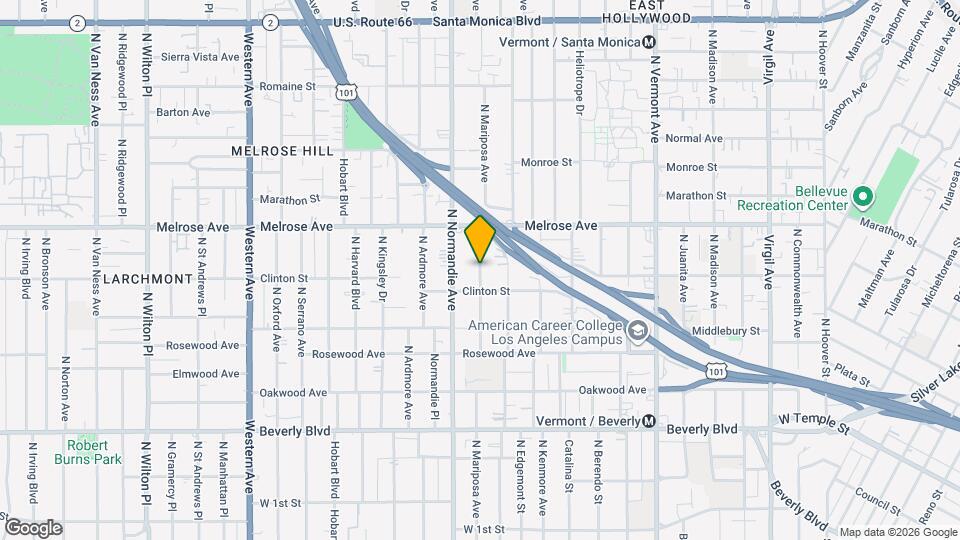 625 N Mariposa Ave Map and Location Details