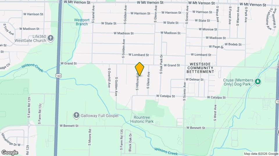 1052 S Hillcrest Ave Map and Location Details