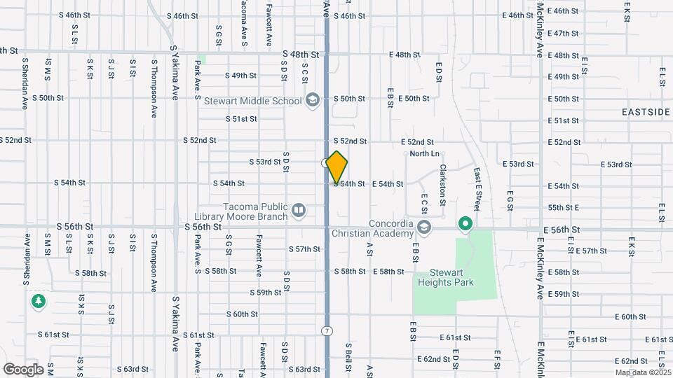 Centerly Located 1 Bed/Bath in Tacoma! Map and Location Details