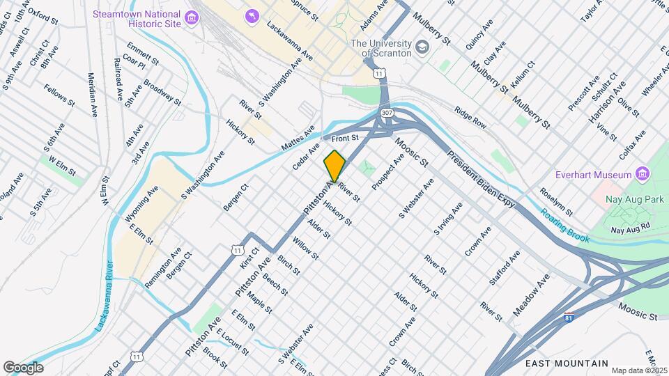 405 Pittston Ave Mapa y Detalles de la Ubicación