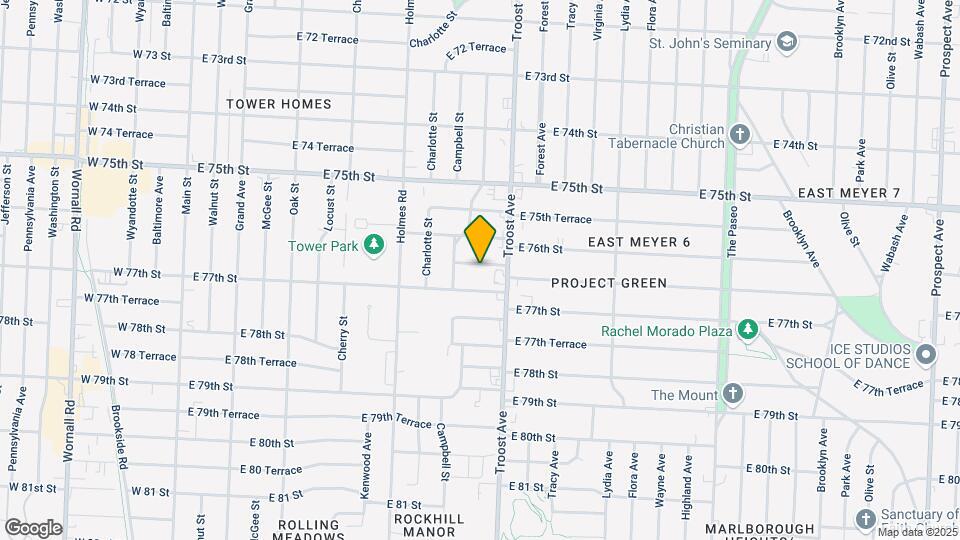 925 E 76th Terrace Map and Location Details