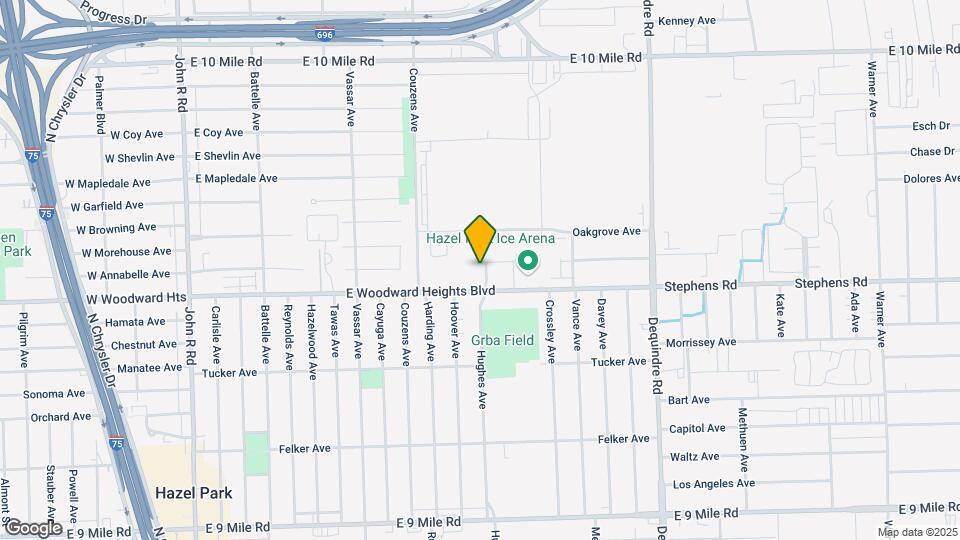 1251 E Woodward Heights Blvd Map and Location Details