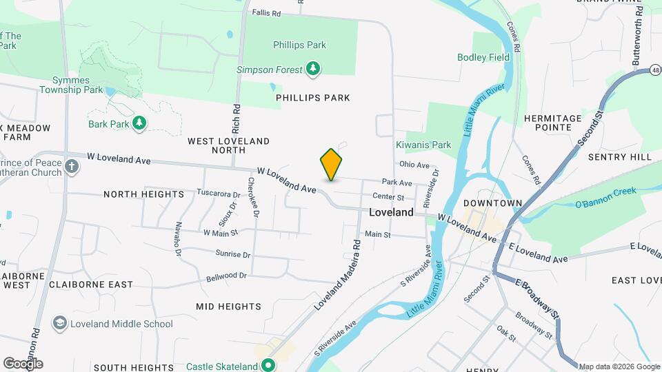 640 Center St Map and Location Details