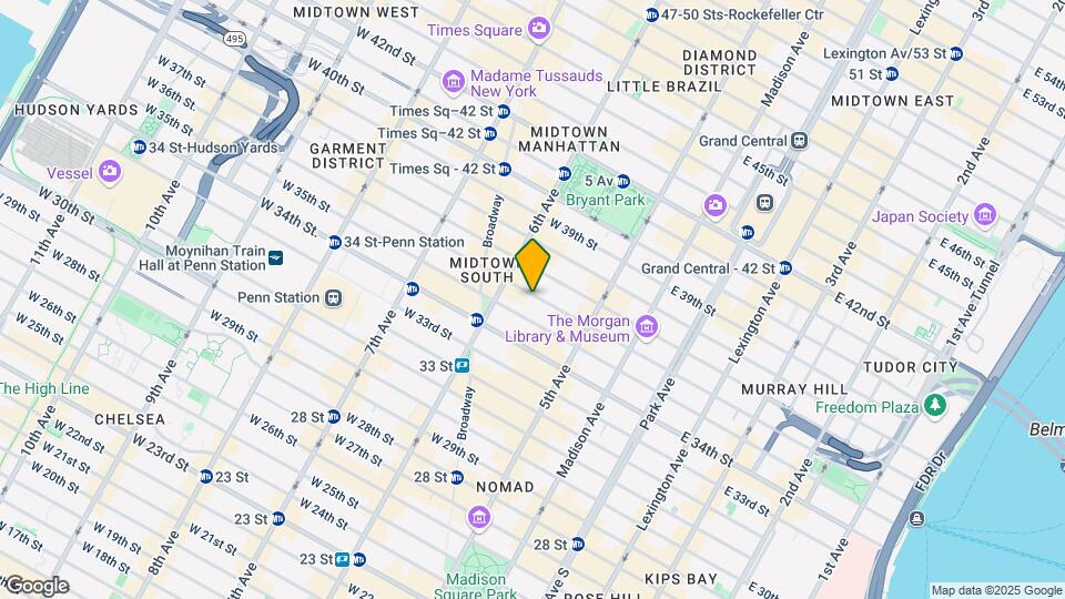 58 W 36th St. Map and Location Details