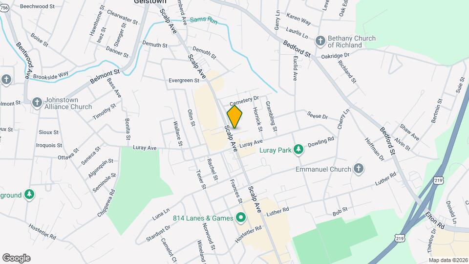 925 Scalp Ave Map and Location Details