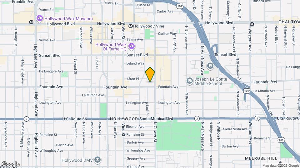 6117 1/2 Fountain Ave Mapa y Detalles de la Ubicación