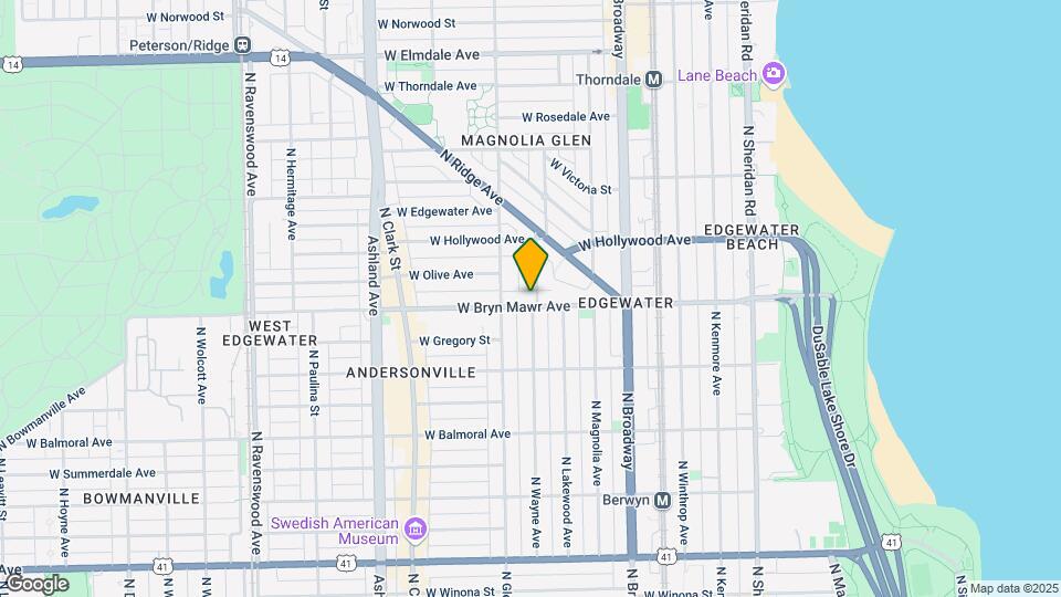 1328-1330 W Bryn Mawr Ave Mapa y Detalles de la Ubicación