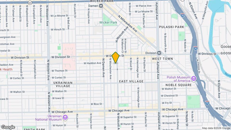 1118 N Wolcott Ave, Unit 1W Map and Location Details