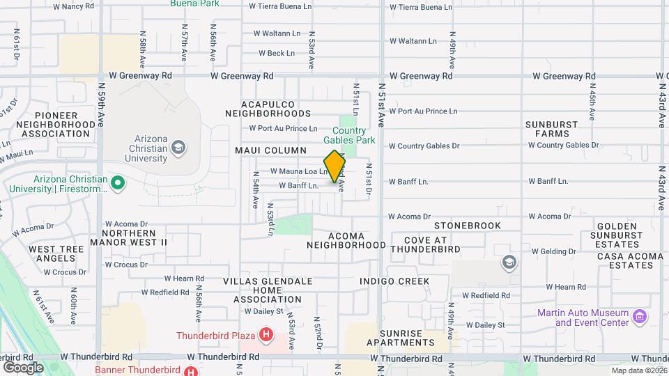5207 W Banff Ln. Map and Location Details