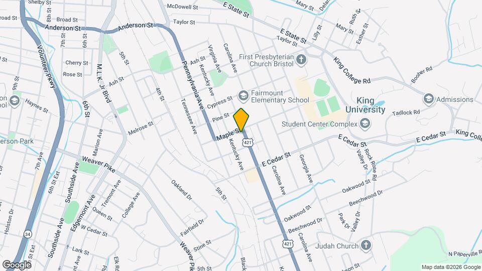 1008 Virginia Ave Map and Location Details