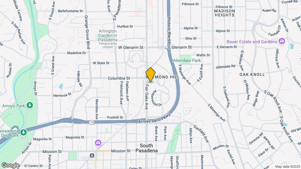 226 Fair Oaks Ave Apartments Map and Location Details