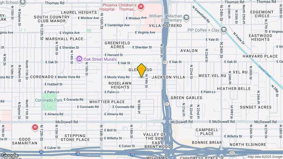 1831 E Monte Vista Rd Map and Location Details