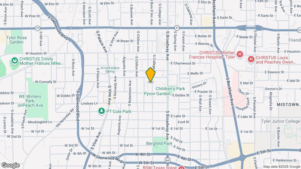 821 S College Ave Mapa y Detalles de la Ubicación