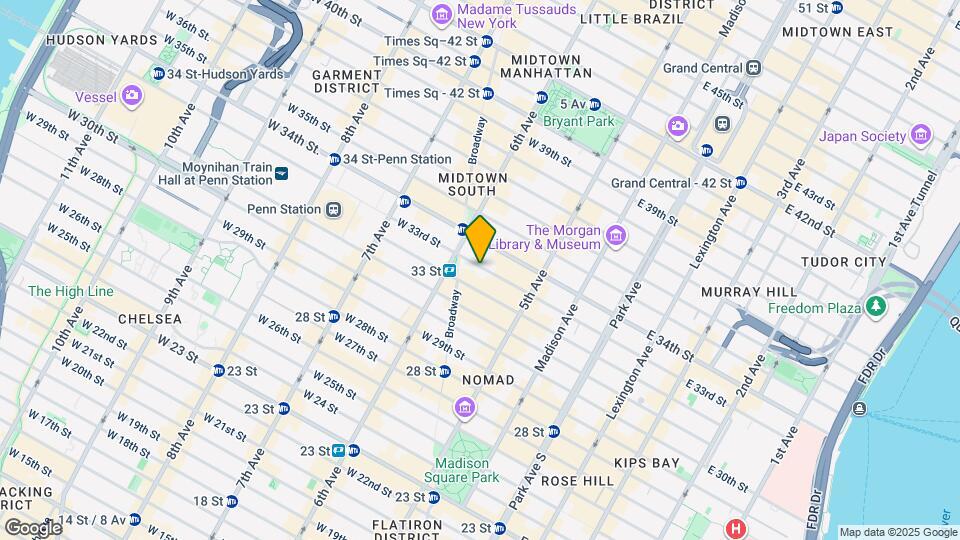 42 W 33rd St Map and Location Details