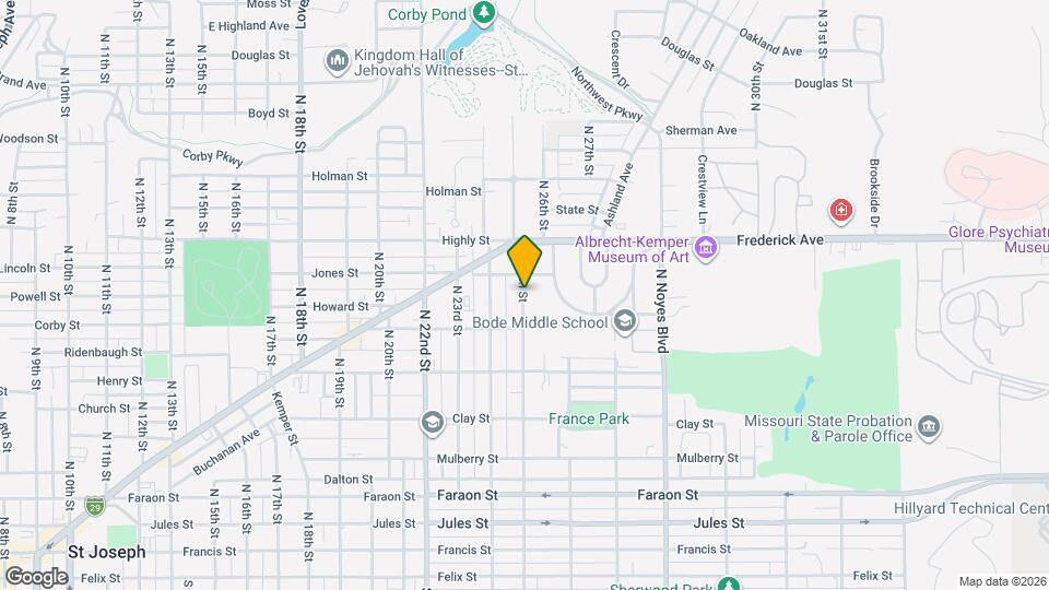 833 N 25th St Map and Location Details