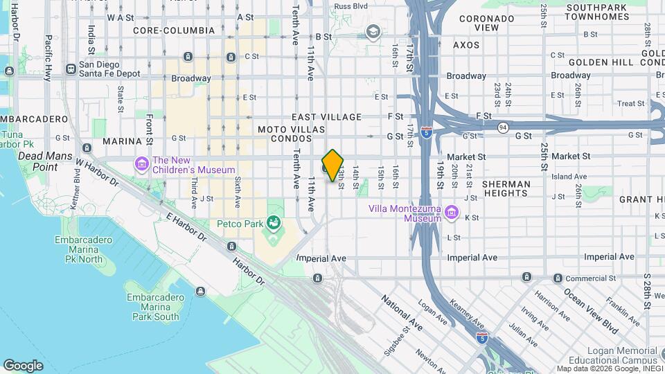 1225 Island Ave, Unit Downtown San Diego Condo Map and Location Details