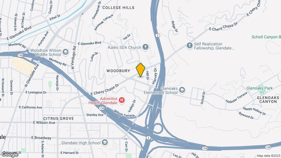 1709 E Glenoaks Blvd Mapa y Detalles de la Ubicación