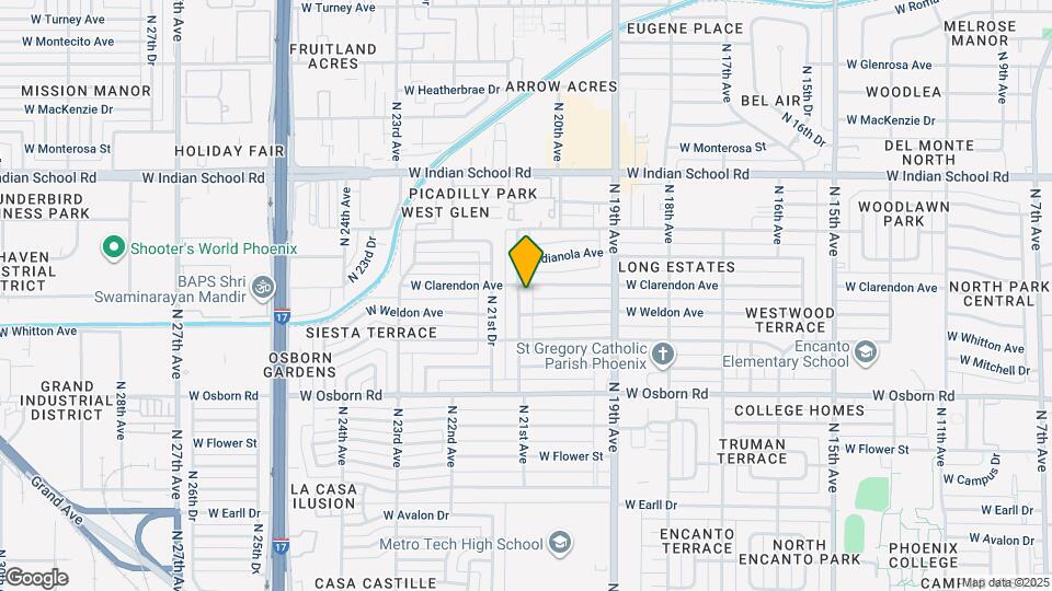 3639 N 21st Ave Mapa y Detalles de la Ubicación