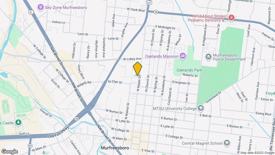 721 N Maple St Map and Location Details