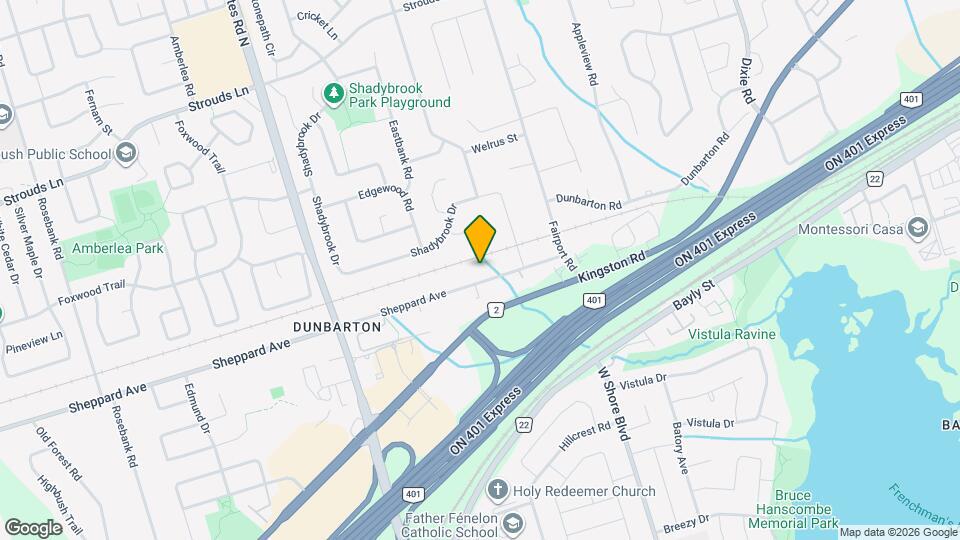 832 Sheppard Ave Map and Location Details