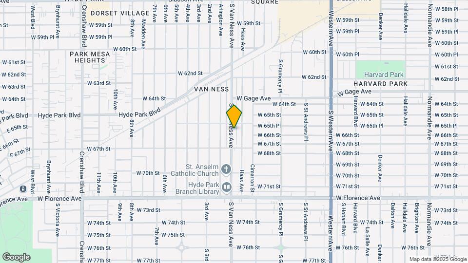 6568 S Van Ness Ave Map and Location Details
