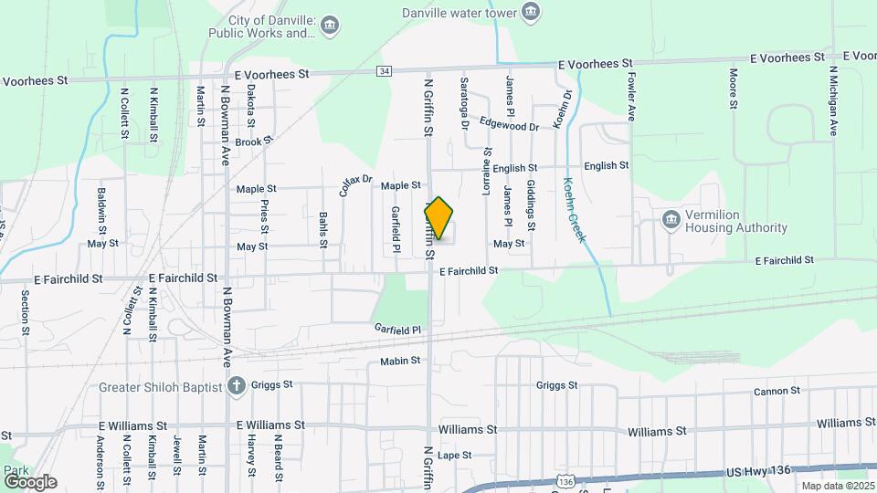 909 N Griffin St Map and Location Details