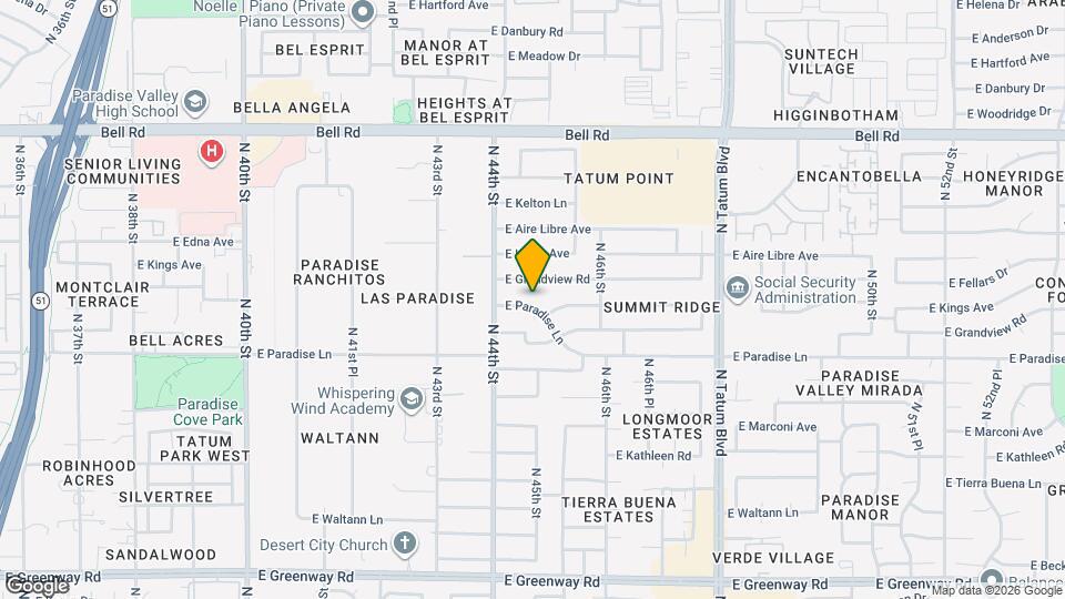 4432 E Paradise Ln Map and Location Details