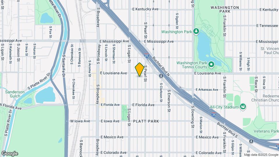 1326 S Pennsylvania St Map and Location Details