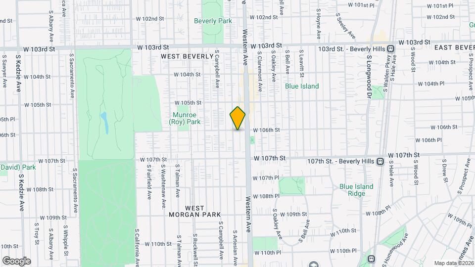 10601 S Artesian Ave, Unit 1 Mapa y Detalles de la Ubicación