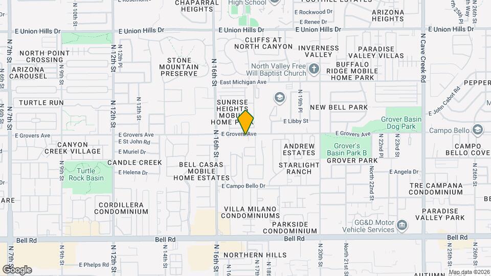 17644 N 17th St Mapa y Detalles de la Ubicación