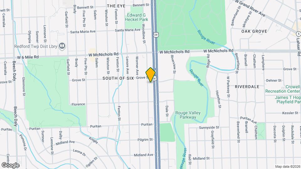 16614 Woodbine St Mapa y Detalles de la Ubicación