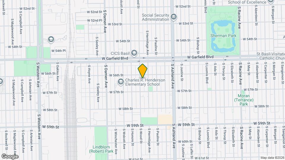 5619 S Wood St Map and Location Details