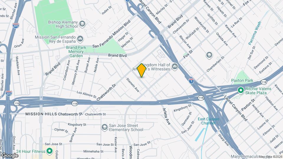 10916 Arleta Ave Map and Location Details