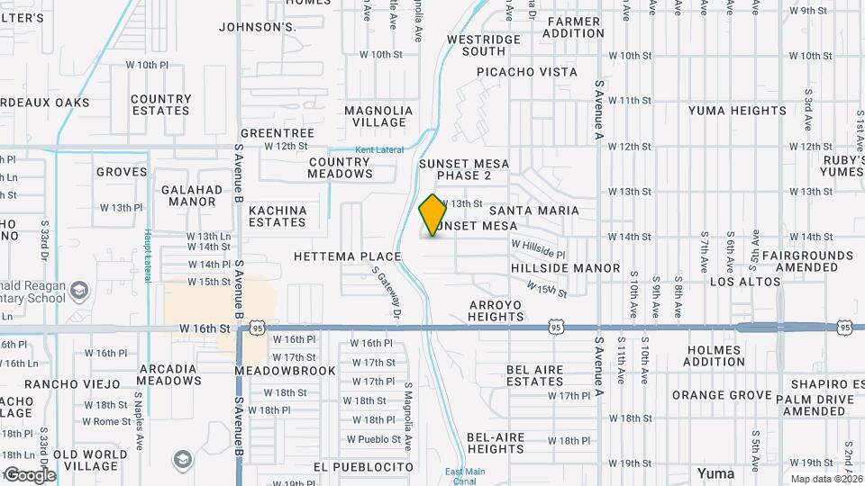 1625 W Hillside Pl Map and Location Details