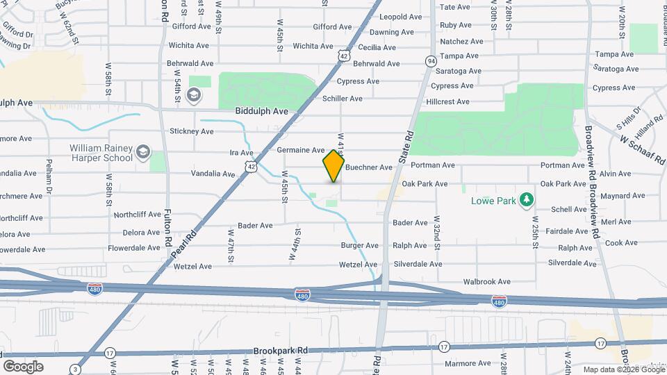 4109 Oak Park Ave, Unit Upstairs Room Rental Map and Location Details