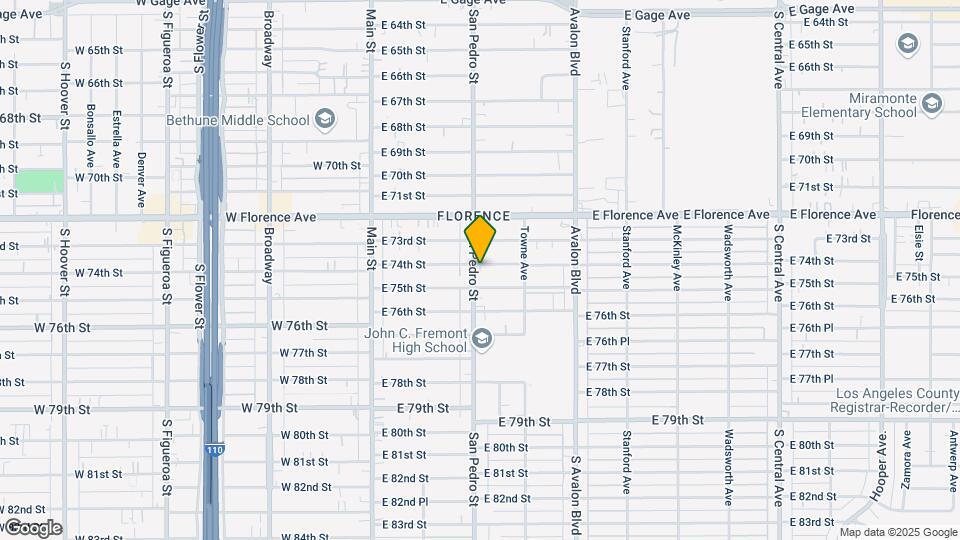 7402 S San Pedro St Map and Location Details