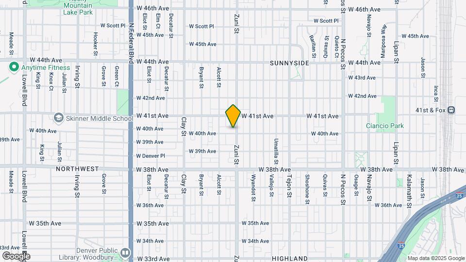 4001 Zuni St Map and Location Details