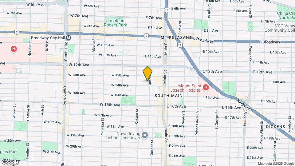 95 E 14th Ave Map and Location Details