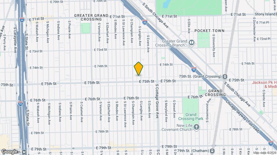 7442 S Langley Ave Map and Location Details