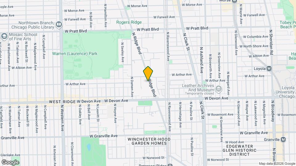 6460 N Ridge Blvd, Unit 1E Map and Location Details