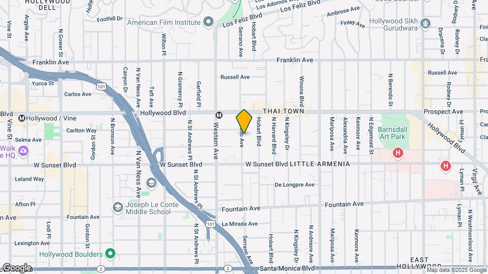 1600 N Serrano Ave Map and Location Details