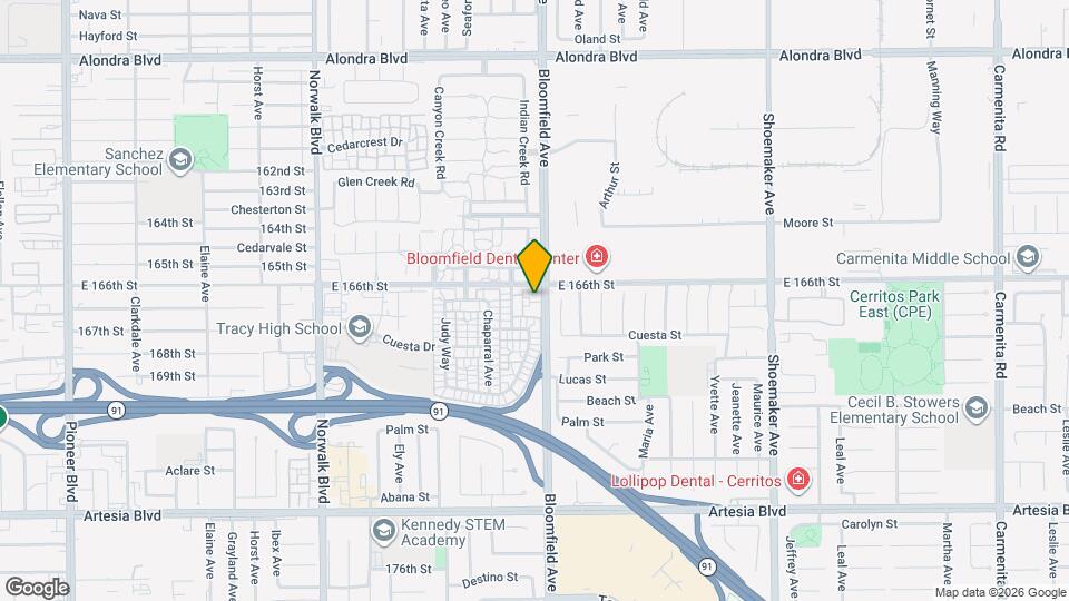 16615 Bloomfield Ave Mapa y Detalles de la Ubicación