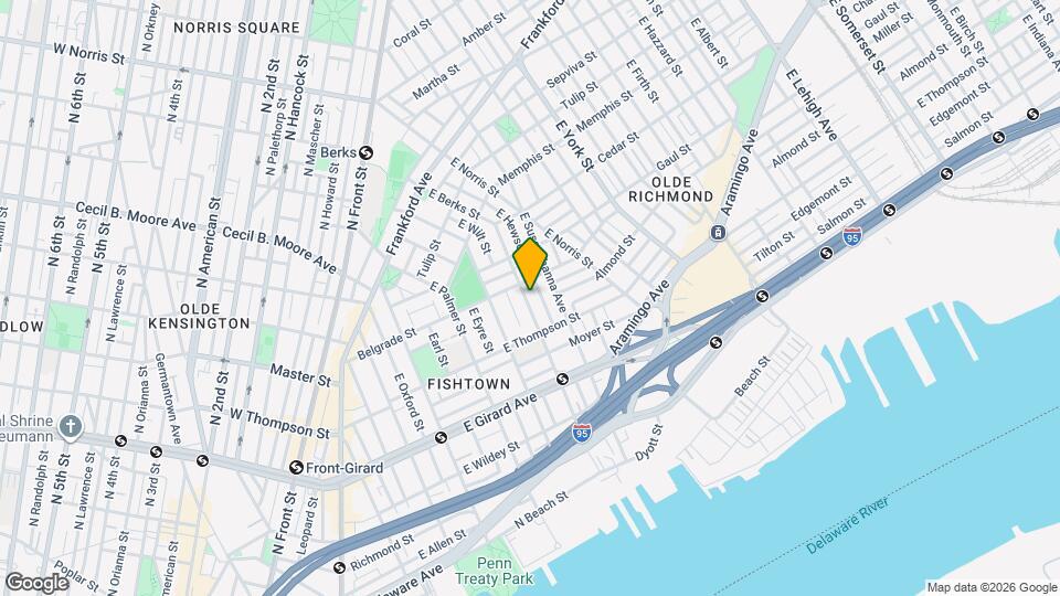 1345 E Berks St Mapa y Detalles de la Ubicación