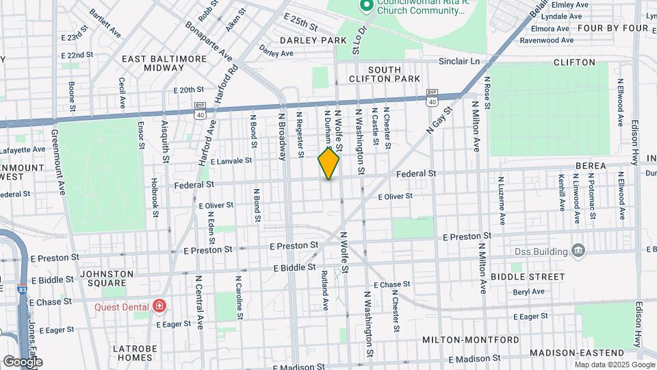 1524 N Durham St Map and Location Details