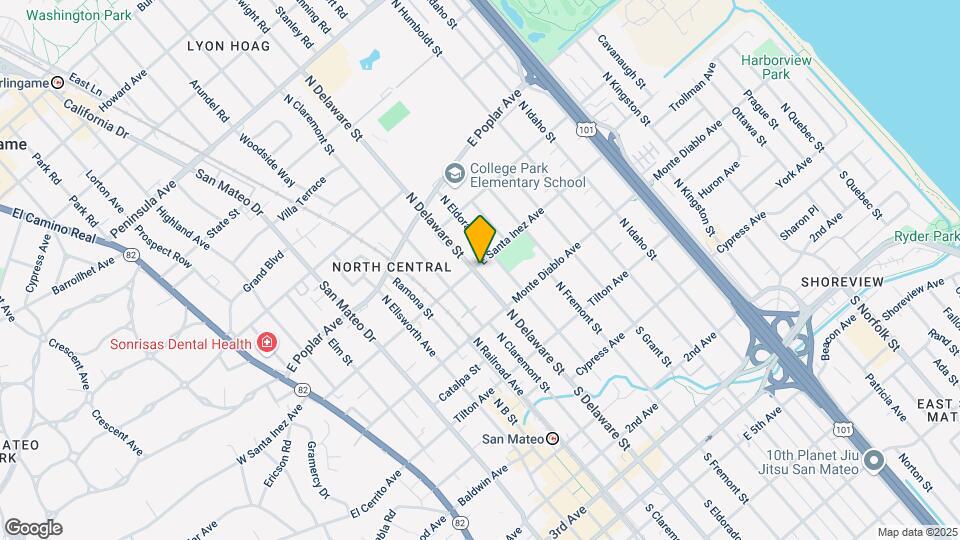 606 E Santa Inez Ave Mapa y Detalles de la Ubicación