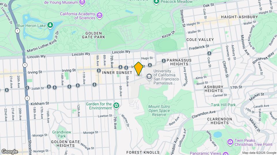 624 Parnassus Ave Map and Location Details